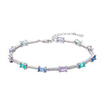 Silver Bracelet Rhodium Plated with Rectangular Coloured Stones 57.440€ #5006299114864